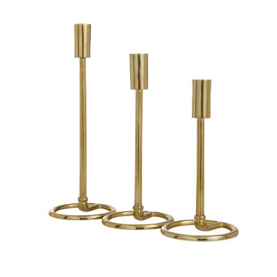 Image showing  Aluminum Metal Tapered Decorative Candle Holder with Ring Bases