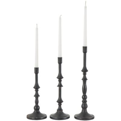 Image showing  Metal Turned Style Decorative Candle Holder with Tapered Bases