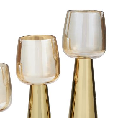 Image showing  Stainless Steel Metal Decorative Candle Holder with Gold Cup Candle Holders