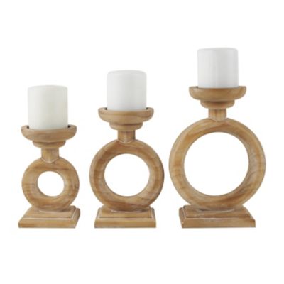 Image showing  Wood Circular Ring Decorative Candle Holder