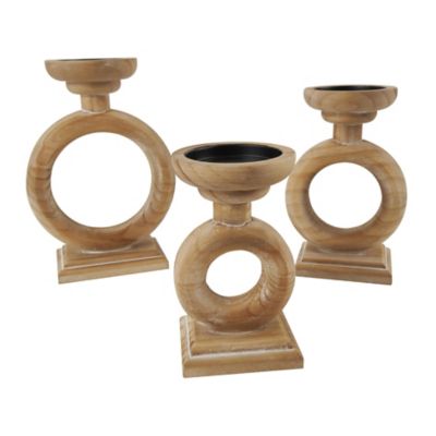Image showing  Wood Circular Ring Decorative Candle Holder