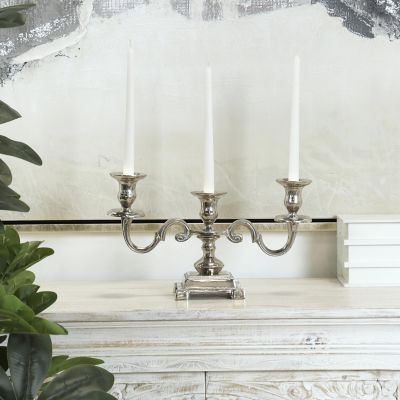 Harper & Willow Aluminum Metal Scrolled Decorative Candelabra
