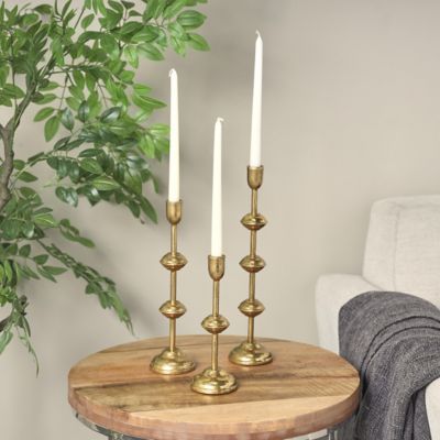 Harper & Willow Metal Slim Decorative Candle Holder with Floating Spheres