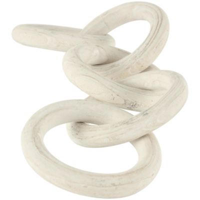 Image showing  Wood 5 Link Chain Decorative Sculpture with Natural Wood Grain