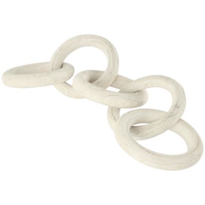 Image showing  Wood 5 Link Chain Decorative Sculpture with Natural Wood Grain