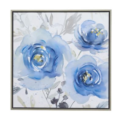 Image showing  Canvas Floral Living Room Framed Wall Art with Silver Frame