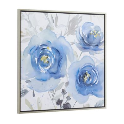 Image showing  Canvas Floral Living Room Framed Wall Art with Silver Frame