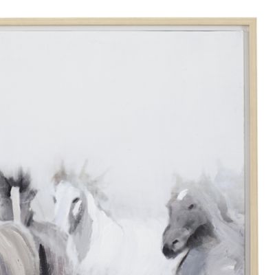 Image showing  Canvas Horse Living Room Framed Wall Art with Brown Frame
