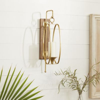 Harper & Willow Metal Single Candle Indoor Outdoor Wall Sconce, 63626