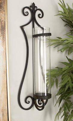 Harper & Willow Metal Single Candle Indoor Outdoor Wall Sconce, 68751