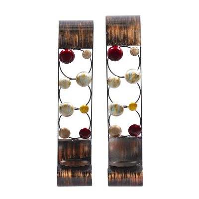 Image showing  Metal 2 Candle Indoor Outdoor Wall Sconce