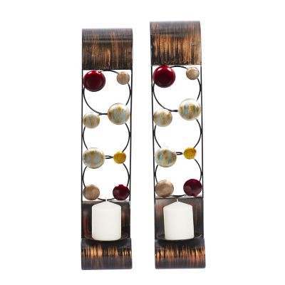 Image showing  Metal 2 Candle Indoor Outdoor Wall Sconce