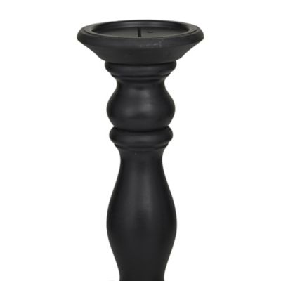 Image showing  Wood Turned Style Pillar Decorative Candle Holder