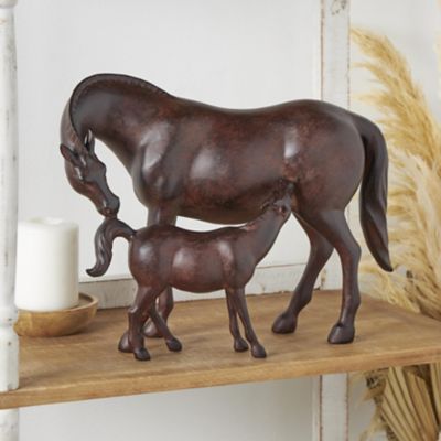 Harper & Willow Polyresin Horse Decorative Sculpture with Mom and Baby