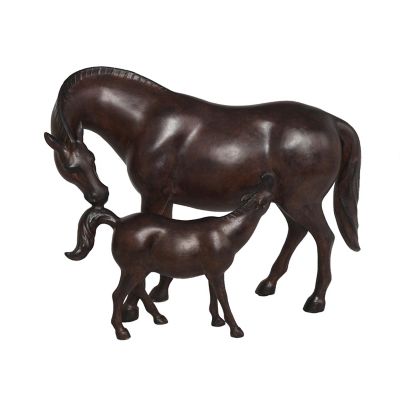 Image showing  Polyresin Horse Decorative Sculpture with Mom and Baby