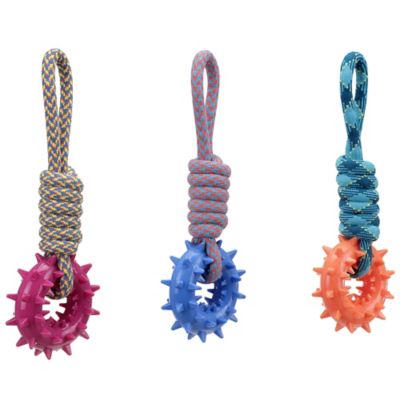 Image showing  Rope with Squeaky Ring Dog Toy, Assorted Colors