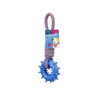 Image showing 7 th Retriever Rope with Squeaky Ring Dog Toy, Assorted Colors