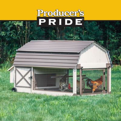 Image showing  Farmhouse Tractor Chicken Coop, 6 Chicken Capacity, Tan
