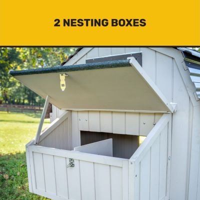 Image showing  Farmhouse Tractor Chicken Coop, 6 Chicken Capacity, Tan