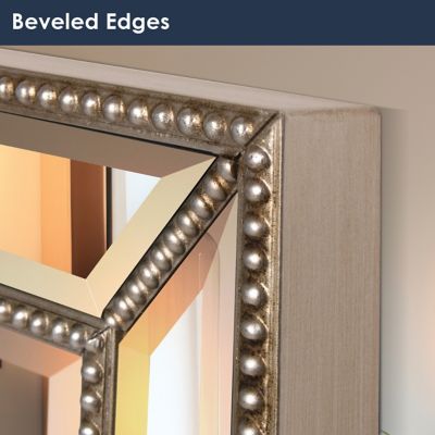 Image showing  Metro Beaded Glass Framed Wall Mounted Vanity Mirror
