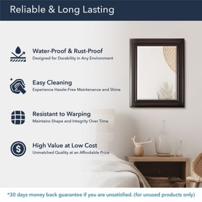 Image showing  Brushed Nickel Stainless Steel Framed Wall Mirror