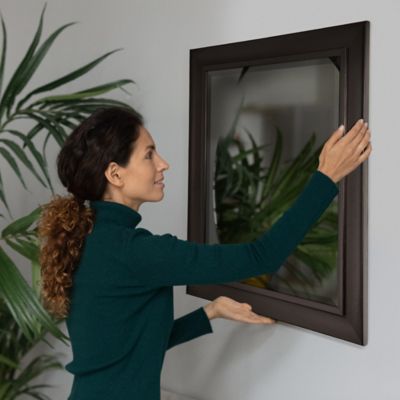 Image showing  Black Metal Recessed Medicine Cabinet With Beveled Mirror