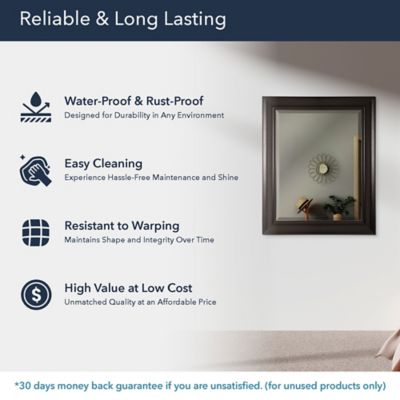 Image showing  Black Metal Recessed Medicine Cabinet With Beveled Mirror