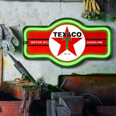 Image showing  Officially Licensed Vintage Texaco LED Neon Light Up Sign 9.5 in. x 17.5 in.