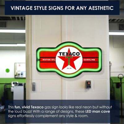 Image showing  Officially Licensed Vintage Texaco LED Neon Light Up Sign 9.5 in. x 17.5 in.