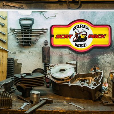Image showing  Dodge Super Bee Scat Pack LED Neon Light Sign Wall Decor 9.5 in. x 17.25 in.
