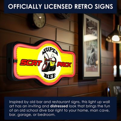 Image showing  Dodge Super Bee Scat Pack LED Neon Light Sign Wall Decor 9.5 in. x 17.25 in.