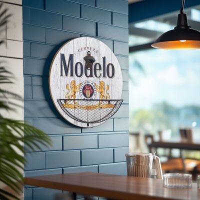 Image showing  Modelo Beer Bottle Opener & Cap Catcher Wall Decor 14 in.