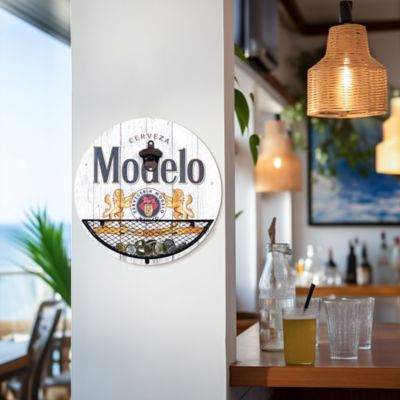 Image showing  Modelo Beer Bottle Opener & Cap Catcher Wall Decor 14 in.