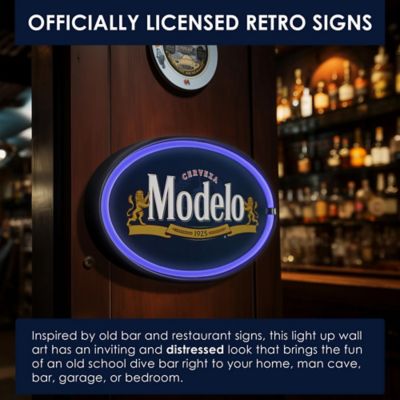 Image showing  Officially Licensed Modelo Oval Neon LED Rope Wall Sign 16 in.x10 in.