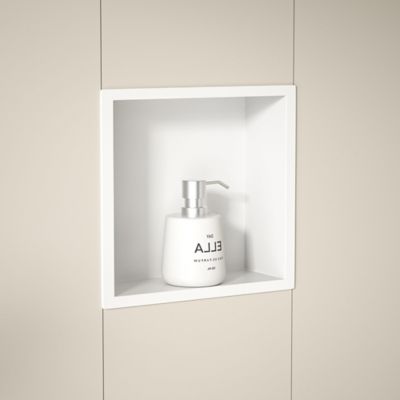 Image showing  12 in. Stainless Steel Shower Shelf Niche, Matte White