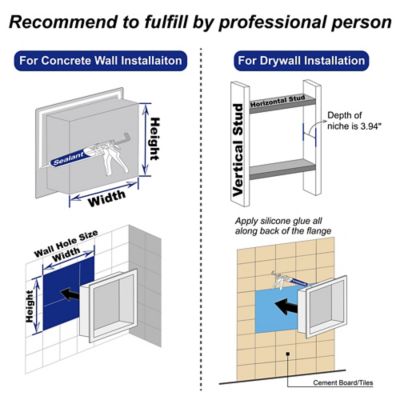 Image showing 5 th Bernkot 24 in. Stainless Steel Shower Shelf Niche, Brushed
