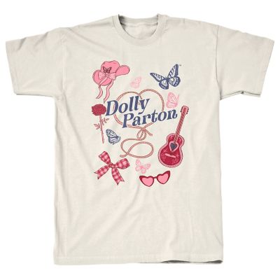 Dolly Parton Women's Grid Crew Neck Short-Sleeve Graphic T-Shirt