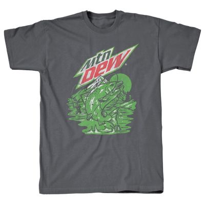 Mountain Dew Men's Wild Fishing Crew Neck Short-Sleeve Graphic T-Shirt