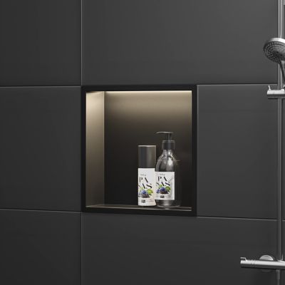 Image showing  12 in. Stainless Steel Shower Niche with LED Strip Light