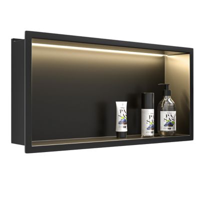 Bernkot 24 in. Stainless Steel Shower Niche with LED Strip Light