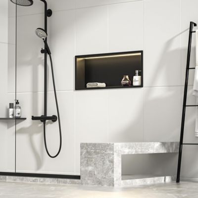 Image showing  24 in. Stainless Steel Shower Niche with LED Strip Light