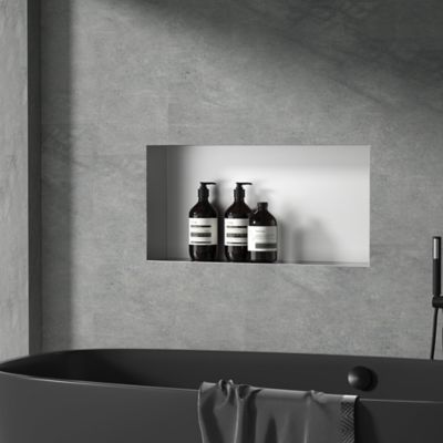 Image showing  24 in. Stainless Steel Shower Niche, Rimless, Brushed