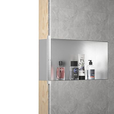 Image showing  24 in. Stainless Steel Shower Niche, Rimless, Brushed