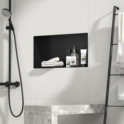 Image showing  24 in. Stainless Steel Shower Niche, Rimless, Black