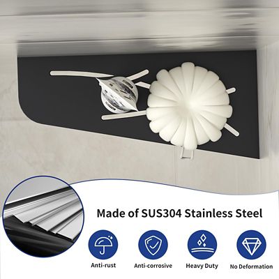 Image showing  12 in. Stainless Steel Quadrilateral Corner Shelf - 2 pk., Matte Black