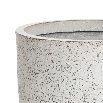 Image showing  Rustic White with Gray Tall Round MgO Planter