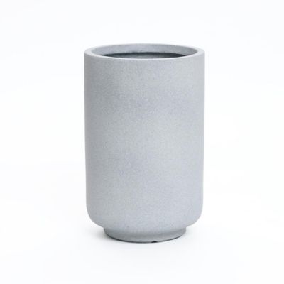 LuxenHome Minimalistic Modern Gray Tall Round MgO Planter