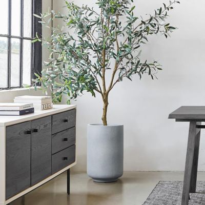 Image showing  Minimalistic Modern Gray Tall Round MgO Planter