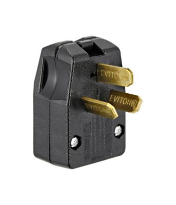 Leviton Cord End Plug, Straight Blade, 250 V 50 A, 3 Pole, 3 Wire, Thermoplastic Rubber Housing