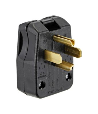Image showing  Grounding Angle Cord End Plug, 125/250 Volt 30/50 A, 3 Pole, 4 Wire, Cord Mount, Durable Thermoplastic Rubber
